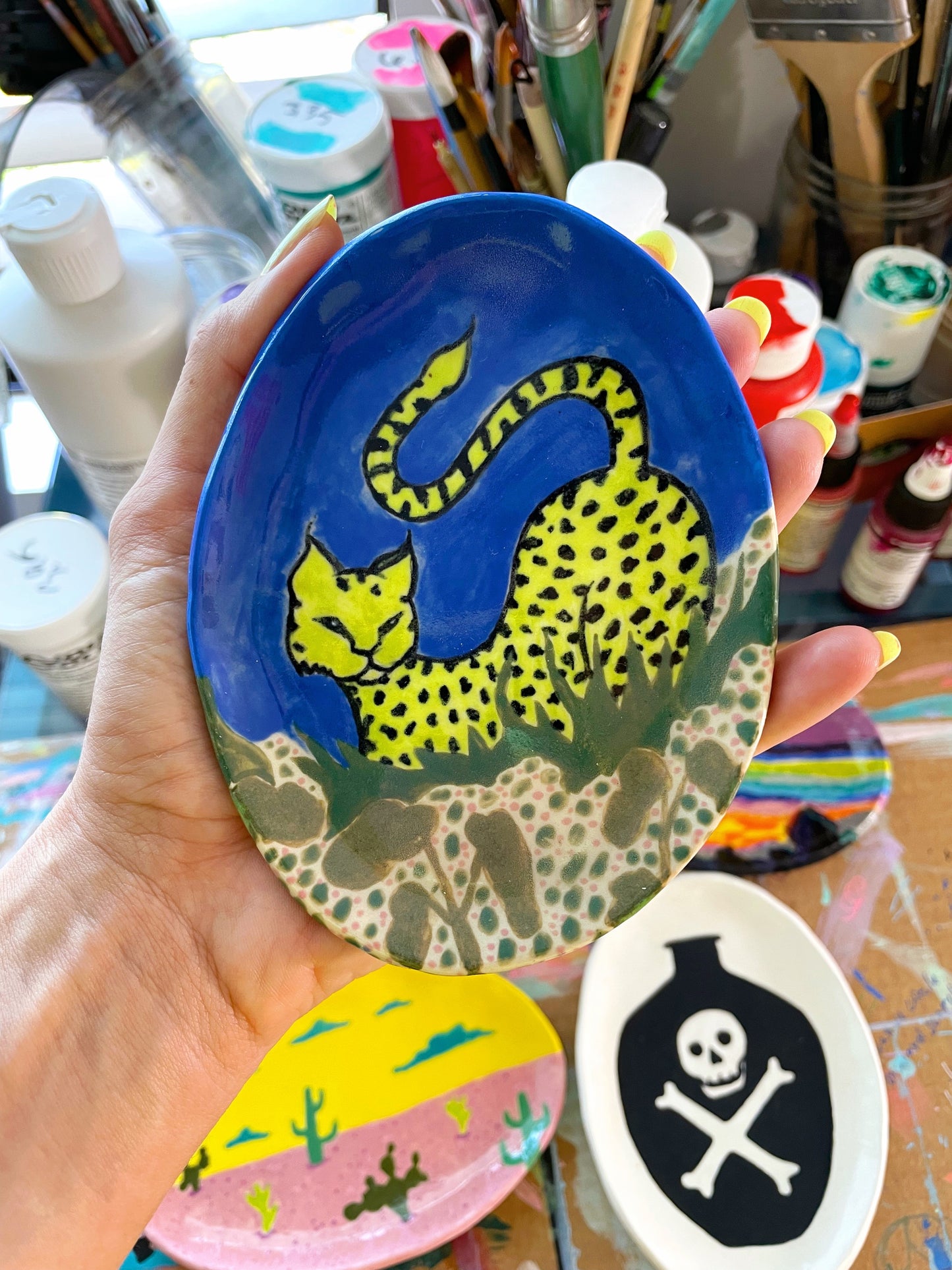 "Leopard" ceramic dish