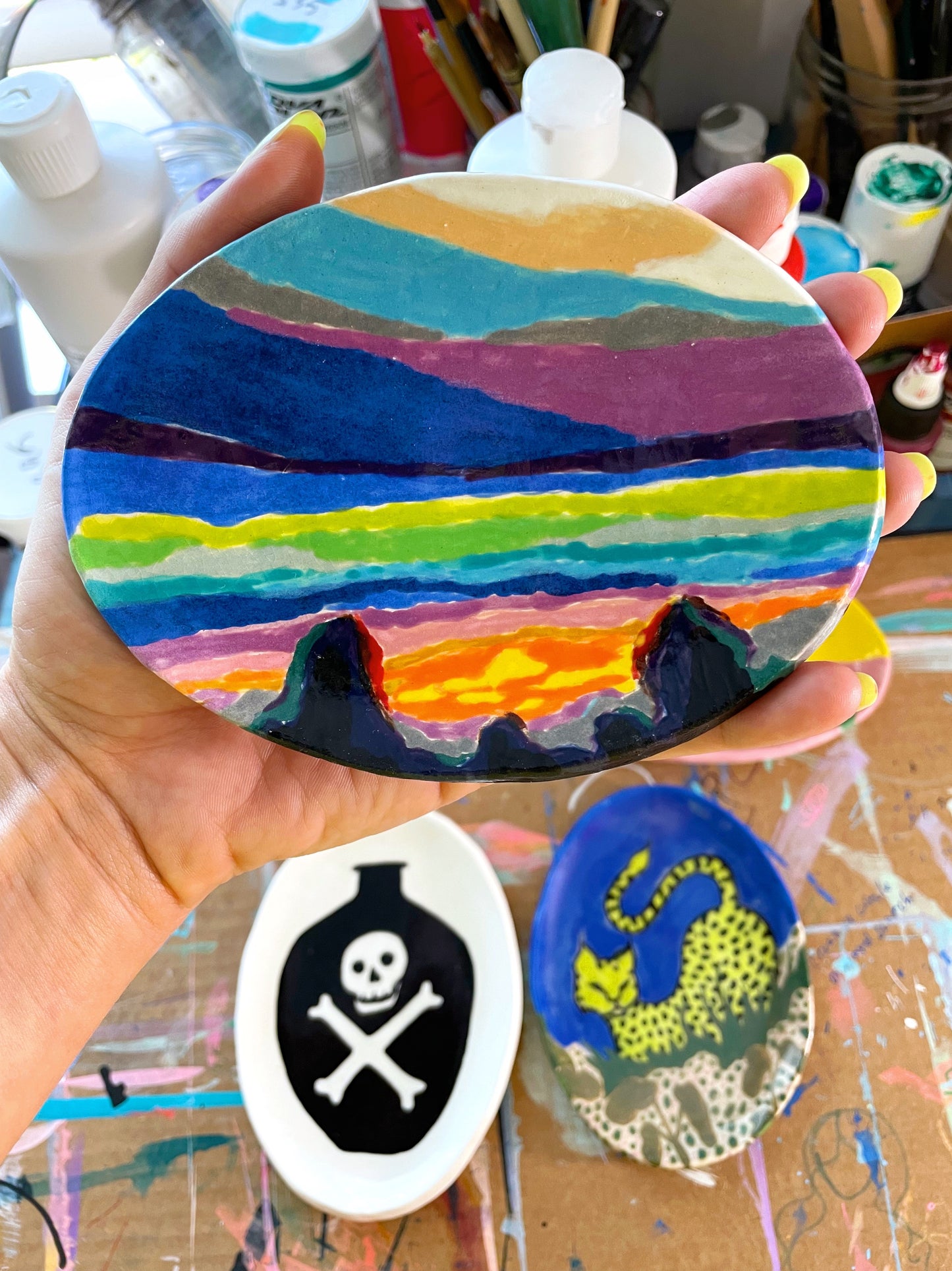 "Sunset" ceramic dish