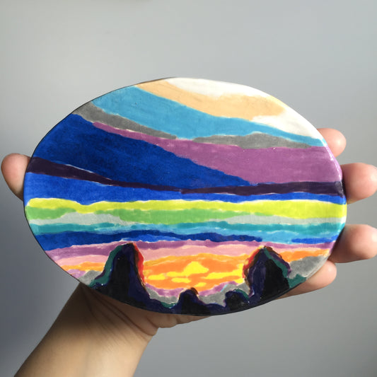 "Sunset" ceramic dish