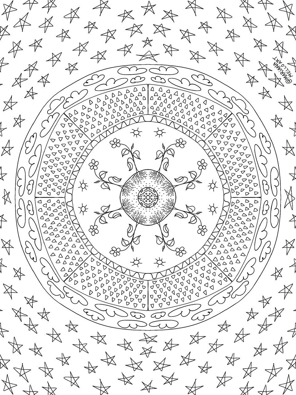 Earth Mandala Coloring Page