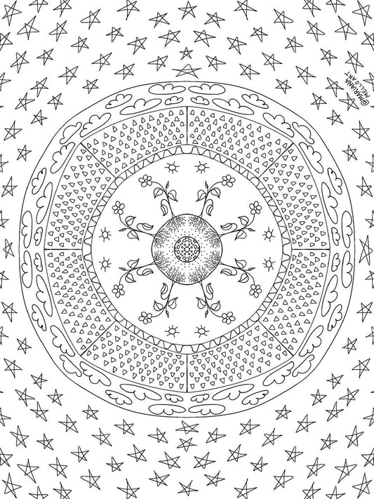 Earth Mandala Coloring Page